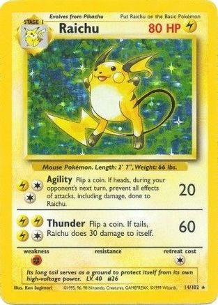 Raichu (14) [Base Set] Holofoil - Deck Out Gaming