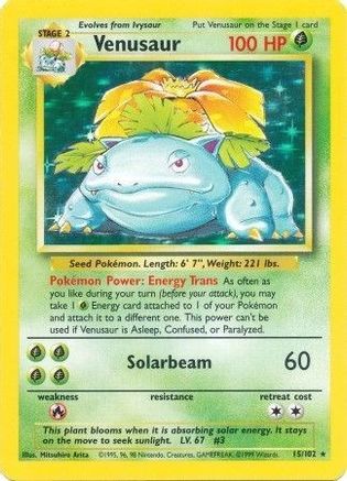 Venusaur (15) [Base Set] Holofoil - Deck Out Gaming