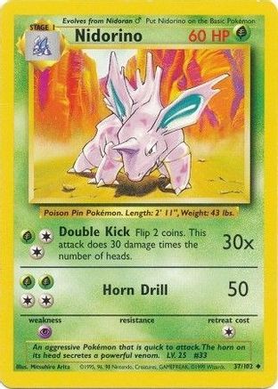 Nidorino (37) [Base Set] - Deck Out Gaming