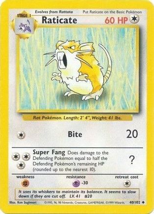 Raticate (40) [Base Set] - Deck Out Gaming