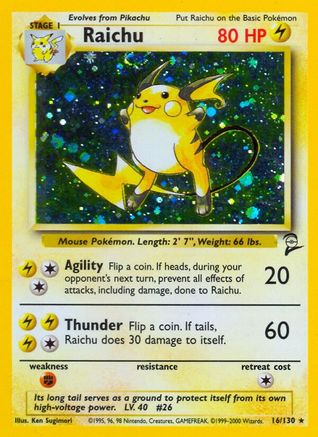 Raichu (16) [Base Set 2] Holofoil - Deck Out Gaming