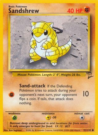 Sandshrew (91) [Base Set 2] - Deck Out Gaming