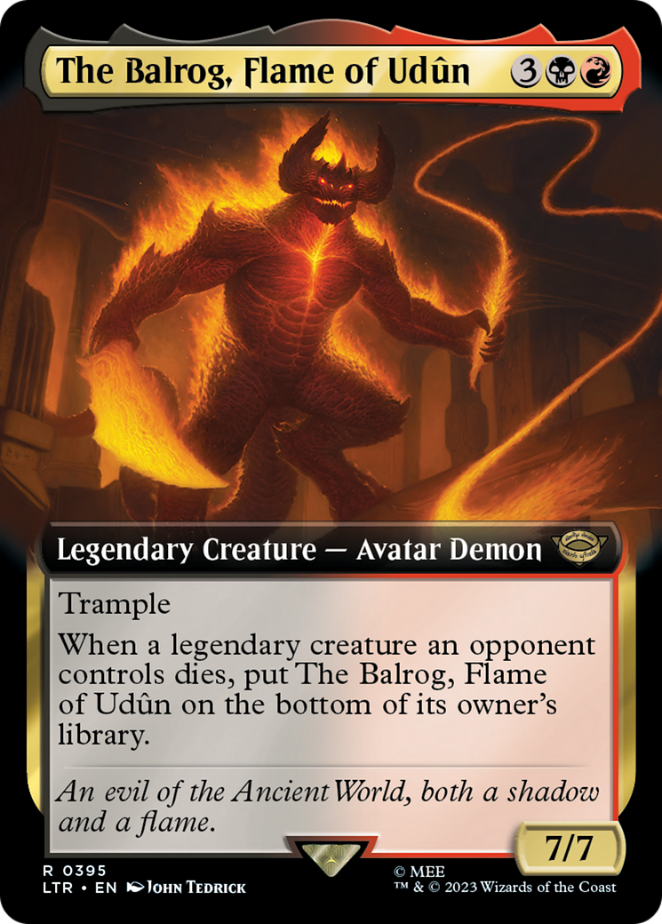 The Balrog, Flame of Udun (Extended Art) (395) [The Lord of the Rings: Tales of Middle-earth] - Deck Out Gaming