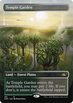 Temple Garden (Borderless) (281) [Unfinity] foil - Deck Out Gaming