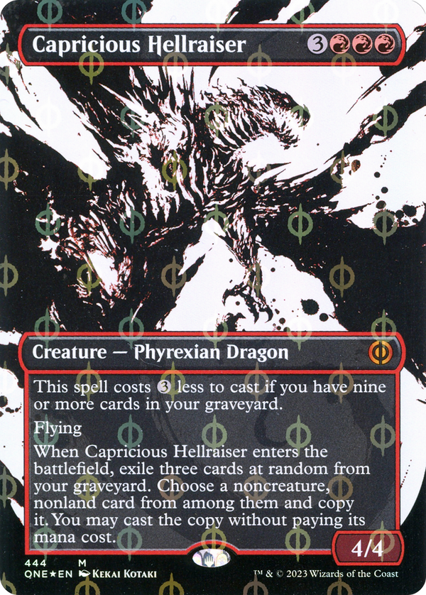 Capricious Hellraiser (Showcase) (Step-and-Compleat Foil) (444) [Phyrexia: All Will Be One] foil - Deck Out Gaming
