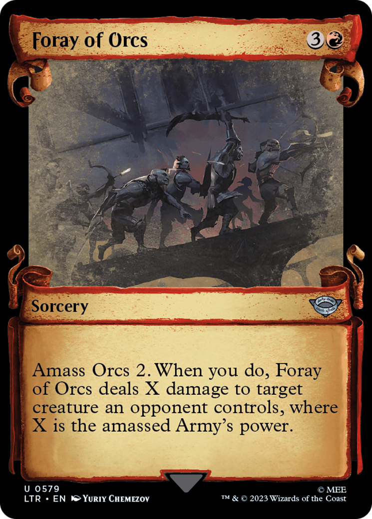 Foray of Orcs (Showcase Scrolls) (579) [The Lord of the Rings: Tales of Middle-earth] foil - Deck Out Gaming