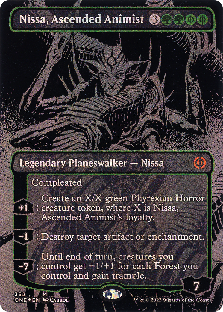 Nissa, Ascended Animist (Oil Slick Raised Foil) (362) [Phyrexia: All Will Be One] foil - Deck Out Gaming