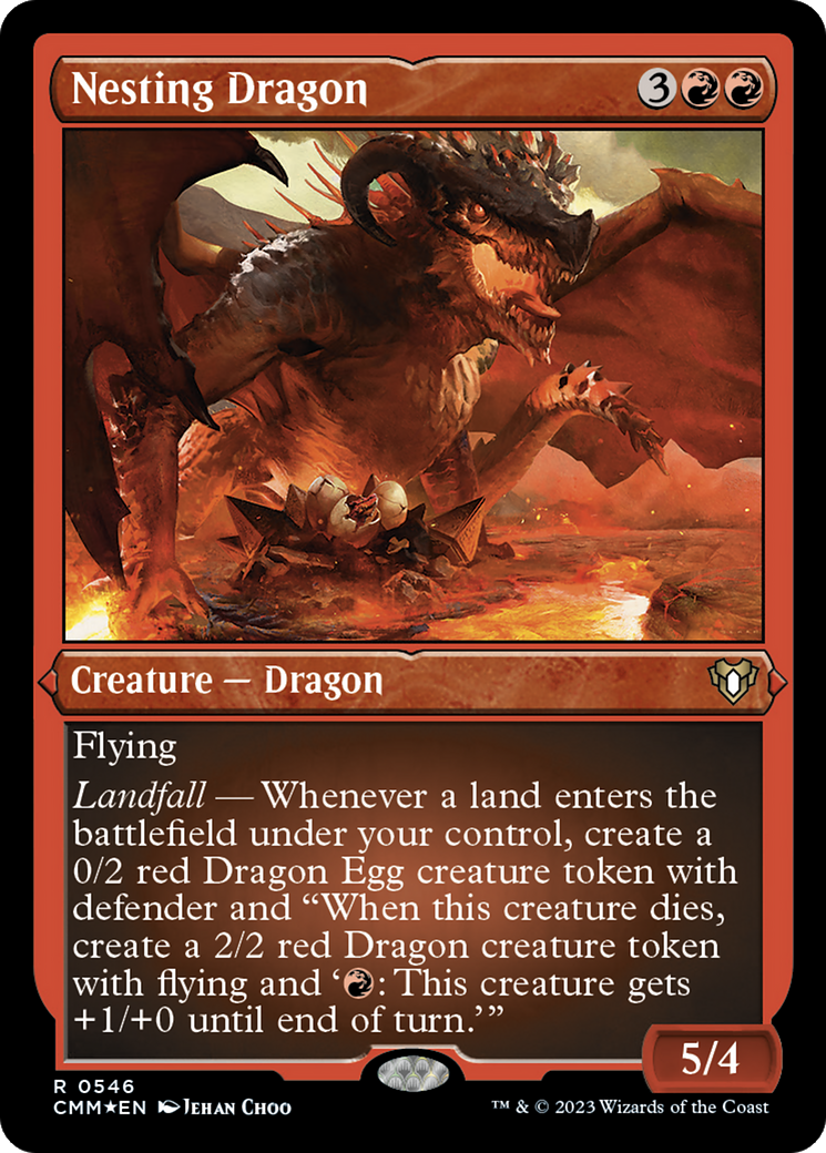 Nesting Dragon (546) [Commander Masters] etched - Deck Out Gaming