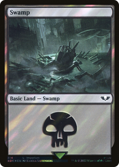 Swamp (314) (Surge Foil) (314) [Warhammer 40,000 Commander] foil - Deck Out Gaming
