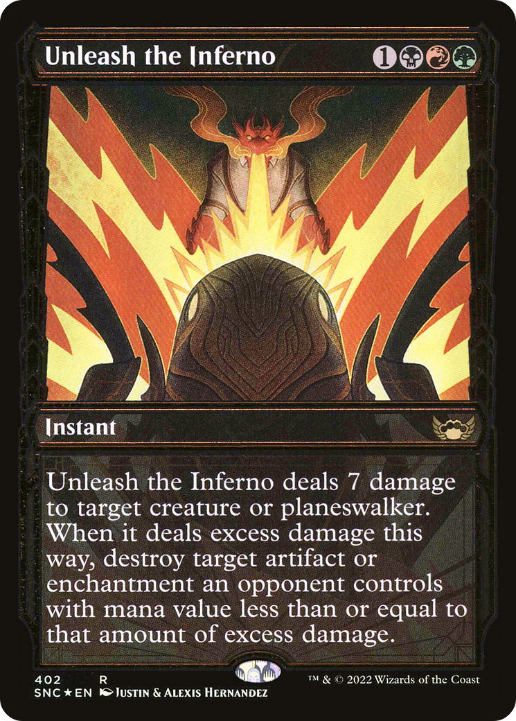 Unleash the Inferno (Gilded Foil) (402) [Streets of New Capenna] foil - Deck Out Gaming