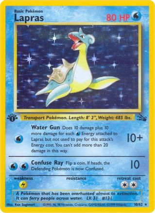 Lapras (10) (10) [Fossil] 1st Edition Holofoil - Deck Out Gaming