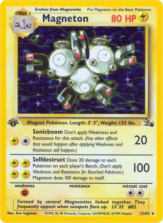 Magneton (11) (11) [Fossil] 1st Edition Holofoil - Deck Out Gaming