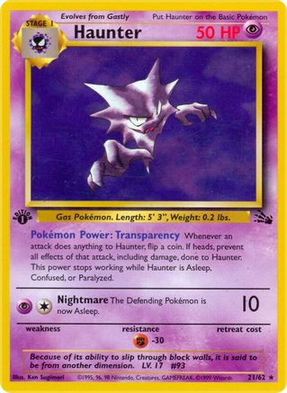 Haunter (21) (21) [Fossil] 1st Edition - Deck Out Gaming