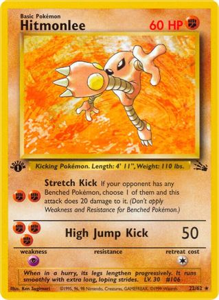 Hitmonlee (22) (22) [Fossil] 1st Edition - Deck Out Gaming