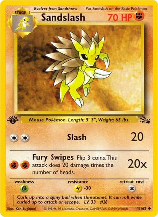 Sandslash (41) [Fossil] 1st Edition - Deck Out Gaming