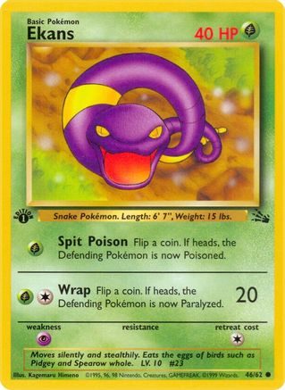 Ekans (46) [Fossil] 1st Edition - Deck Out Gaming