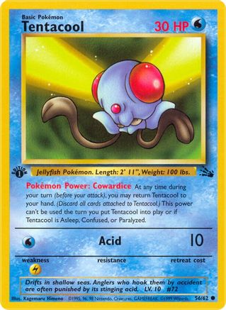 Tentacool (56) [Fossil] 1st Edition - Deck Out Gaming