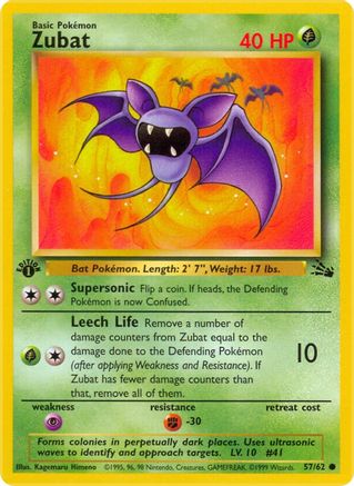 Zubat (57) [Fossil] 1st Edition - Deck Out Gaming