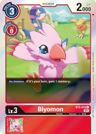 Biyomon - BT2-010 (ST-11 Special Entry Pack) (BT2-010) [Release Special Booster] Foil - Deck Out Gaming