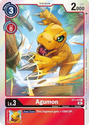 Agumon - ST1-03 (ST-11 Special Entry Pack) (ST1-03) [Starter Deck 01: Gaia Red] Foil - Deck Out Gaming