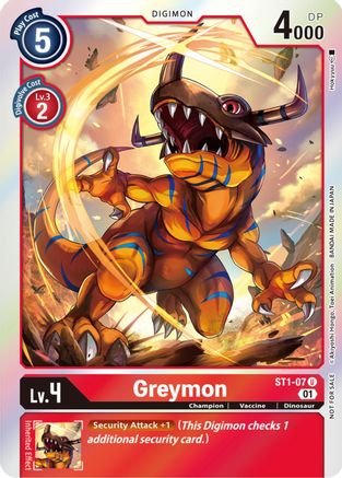 Greymon (ST-11 Special Entry Pack) (ST1-07) [Starter Deck 01: Gaia Red] Foil - Deck Out Gaming