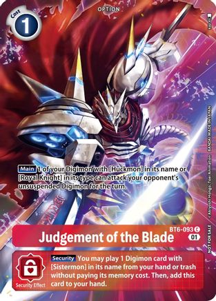 Judgement of the Blade (Premium Deck Set) (BT6-093) [Double Diamond] Foil - Deck Out Gaming