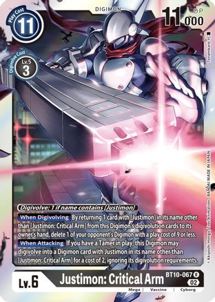 Justimon: Critical Arm (BT10-067) [Xros Encounter] Foil - Deck Out Gaming