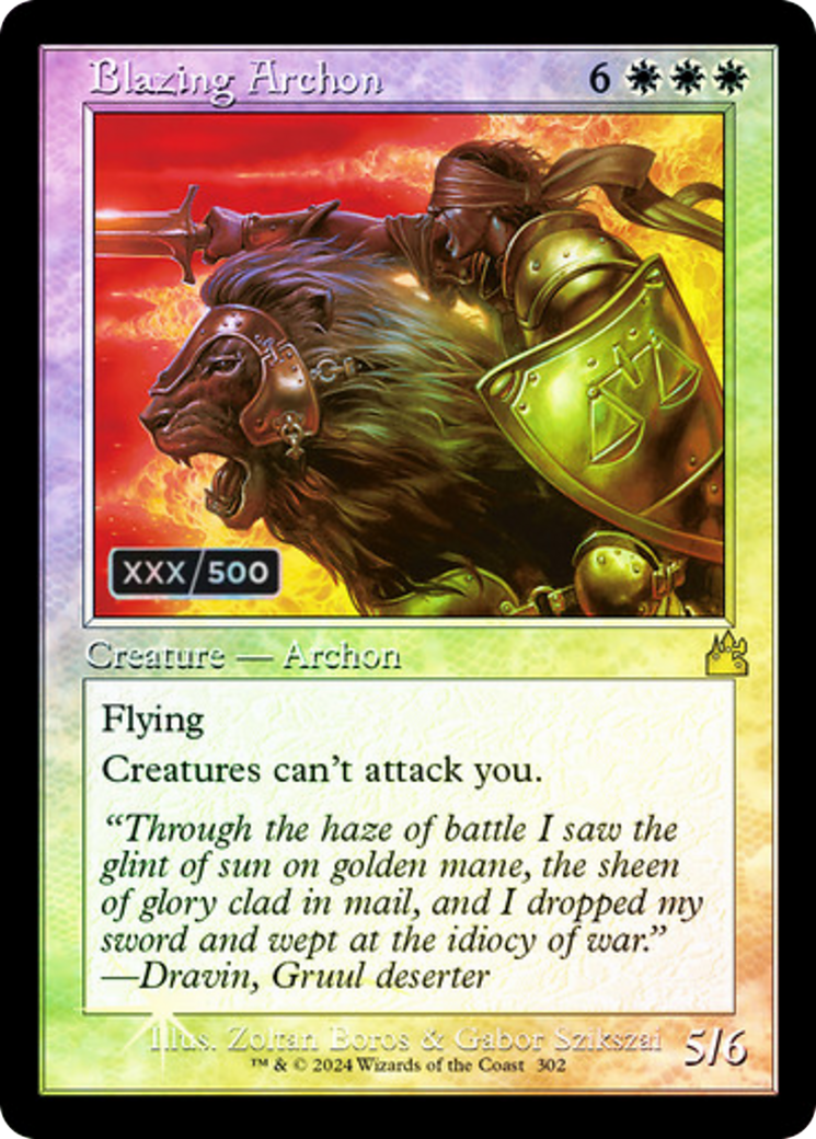 Blazing Archon (Retro Frame) (Serial Numbered) (302) [Ravnica Remastered] foil - Deck Out Gaming