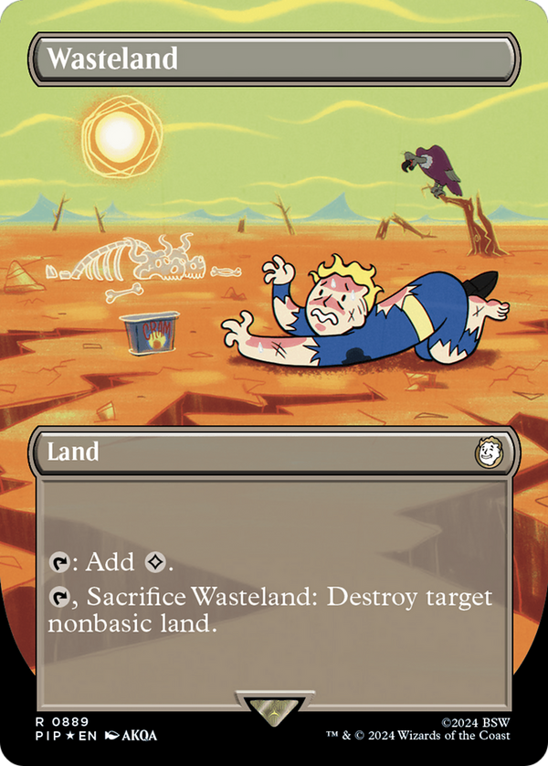 Wasteland (Borderless) (Surge Foil) (889) [Fallout] foil - Deck Out Gaming