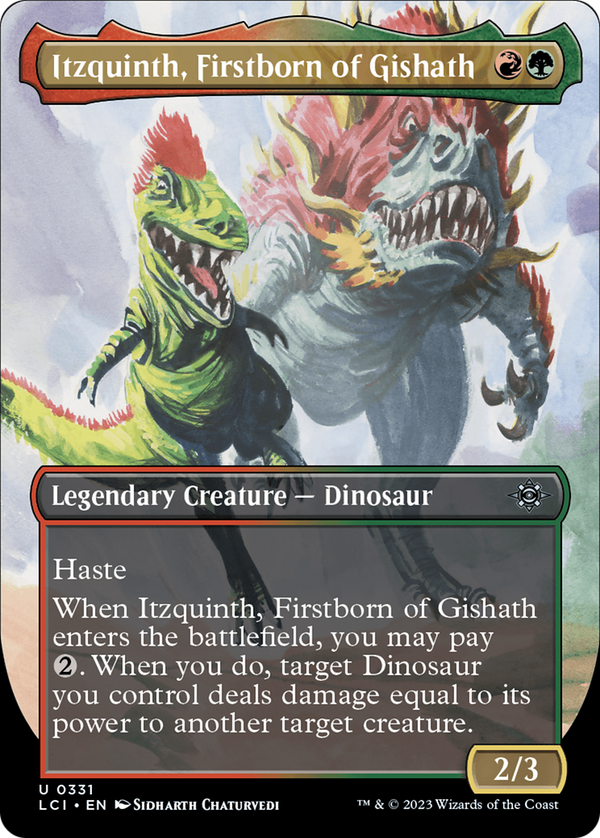 Itzquinth, Firstborn of Gishath (Borderless) (331) [The Lost Caverns of Ixalan] foil - Deck Out Gaming
