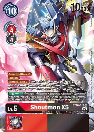 Shoutmon X5 (Alternate Art) (BT10-013) [Xros Encounter] Foil - Deck Out Gaming