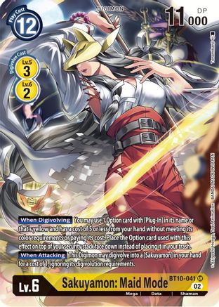 Sakuyamon: Maid Mode (Alternate Art) (BT10-041) [Xros Encounter] Foil - Deck Out Gaming