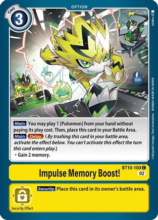 Impulse Memory Boost! (BT10-100) [Xros Encounter] - Deck Out Gaming