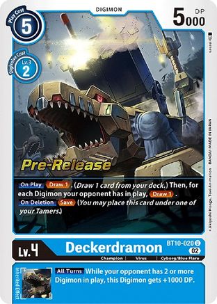 Deckerdramon (BT10-020) [Xros Encounter Pre-Release Cards] Foil - Deck Out Gaming