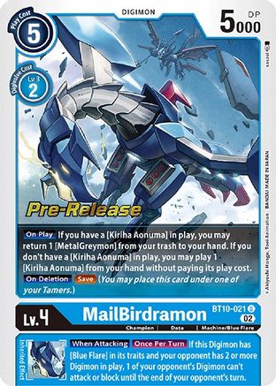 MailBirdramon (BT10-021) [Xros Encounter Pre-Release Cards] Foil - Deck Out Gaming