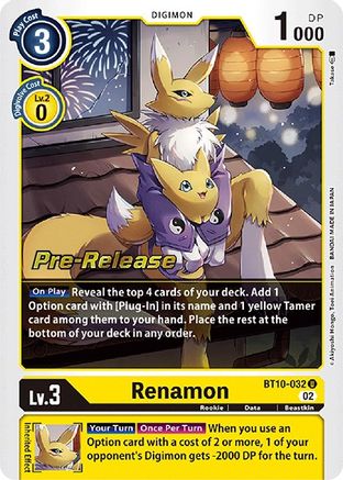 Renamon (BT10-032) [Xros Encounter Pre-Release Cards] Foil - Deck Out Gaming