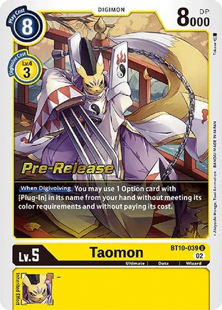 Taomon (BT10-039) [Xros Encounter Pre-Release Cards] Foil - Deck Out Gaming