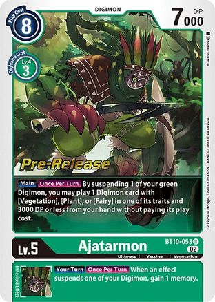 Ajatarmon (BT10-053) [Xros Encounter Pre-Release Cards] Foil - Deck Out Gaming