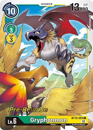 Gryphonmon (BT10-055) [Xros Encounter Pre-Release Cards] Foil - Deck Out Gaming