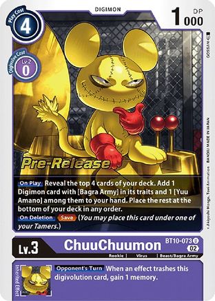 ChuuChuumon (BT10-073) [Xros Encounter Pre-Release Cards] Foil - Deck Out Gaming