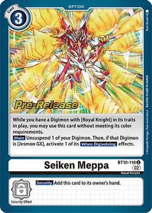 Seiken Meppa (BT10-110) [Xros Encounter Pre-Release Cards] Foil - Deck Out Gaming