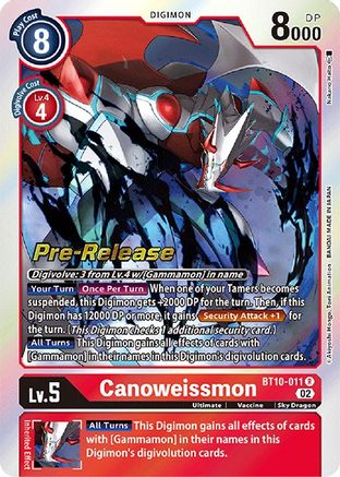 Canoweissmon (BT10-011) [Xros Encounter Pre-Release Cards] Foil - Deck Out Gaming