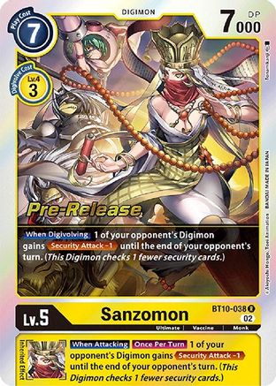 Sanzomon (BT10-038) [Xros Encounter Pre-Release Cards] Foil - Deck Out Gaming