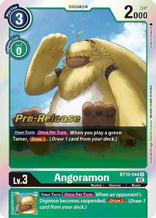 Angoramon (BT10-044) [Xros Encounter Pre-Release Cards] Foil - Deck Out Gaming