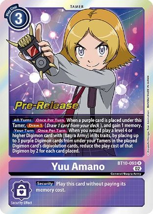 Yuu Amano (BT10-093) [Xros Encounter Pre-Release Cards] Foil - Deck Out Gaming