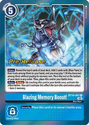 Blazing Memory Boost! (BT10-097) [Xros Encounter Pre-Release Cards] Foil - Deck Out Gaming