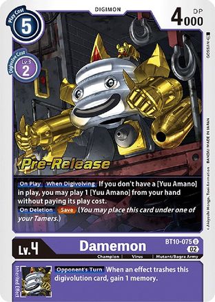 Damemon (BT10-075) [Xros Encounter Pre-Release Cards] Foil - Deck Out Gaming