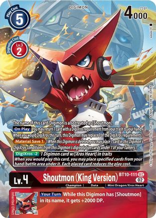 Shoutmon (King Version) (Alternate Art) (BT10-111) [Xros Encounter] Foil - Deck Out Gaming