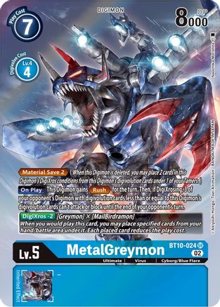 MetalGreymon (Alternate Art) (BT10-024) [Xros Encounter] Foil - Deck Out Gaming