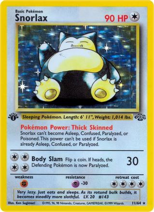 Snorlax (11) [Jungle] 1st Edition Holofoil - Deck Out Gaming